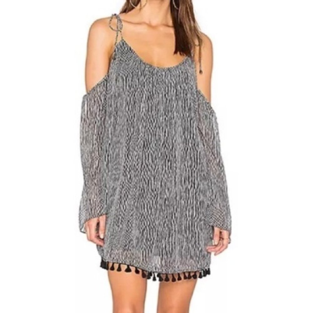 Anthropology Heartloom Bri Onyx Black Strped Dress